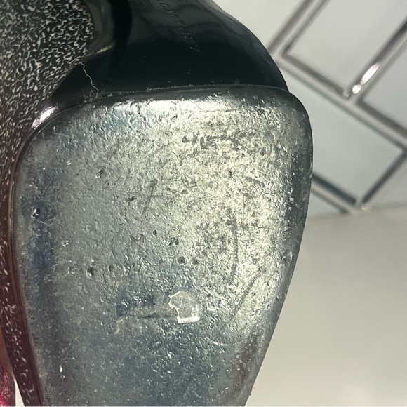 STELLA MCCARTNEY PUMPS/ HEELS SIZE 38.5 NAVY/BLACK PRINTED PUMPS - Picture 13 of 16